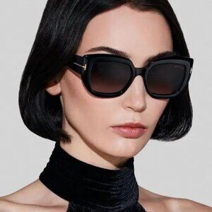 NEW TOM FORD SUNGLASSES SALTZMAN TF1192 01B WOMEN BLACK CAT EYE FT1192 01B